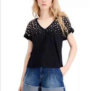 Inc International Concepts Cheetah Foil-Print T-Shirt new with Tag Size L.